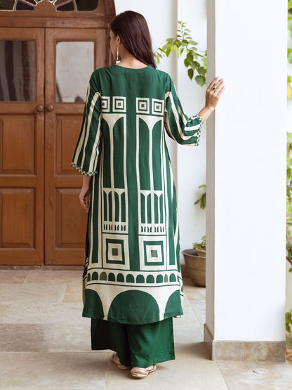 Geometric Printed Kurta with Palazzos