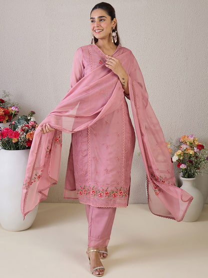 Women Ethnic Motifs Embroidered Regular Thread Work Kurta with Trousers & Dupatta