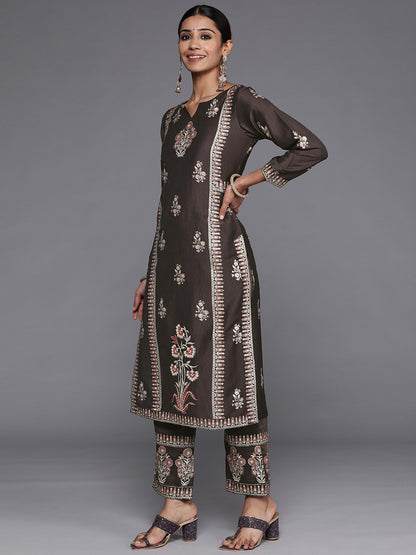 Women Ethnic Motifs Embroidered Regular Thread Work Kurta with Trousers & With Dupatta