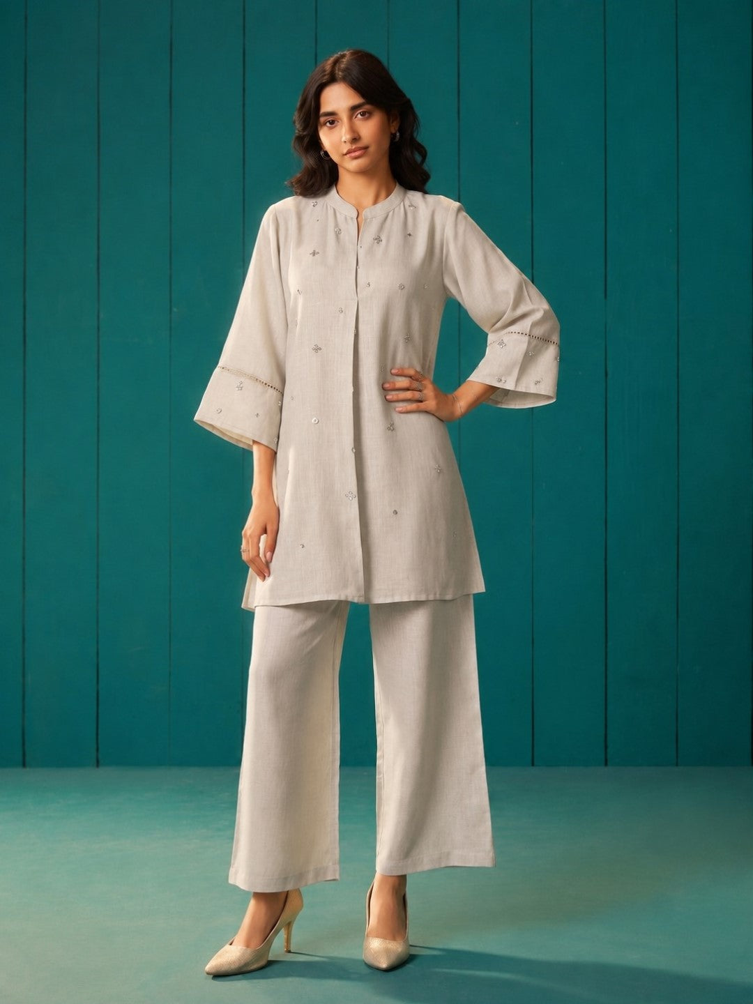 Itrh Vanila cotton linen co-ord set
