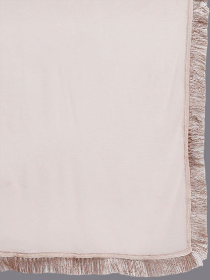 Dhiyona KL Floral Embroidered Regular Sequinned Kurta with Sharara & Dupatta