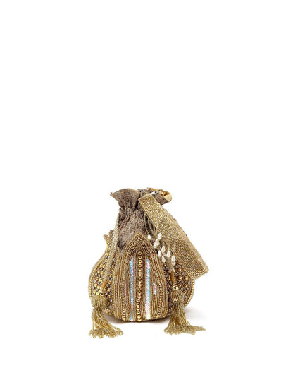 Dhiyona NR Embellished Tasselled Potli Clutch