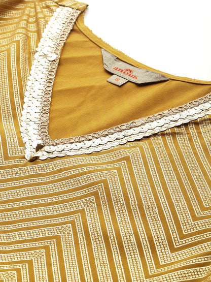 Dhiyona AN Printed Panelled Sequinned Kurta with Sharara & Dupatta