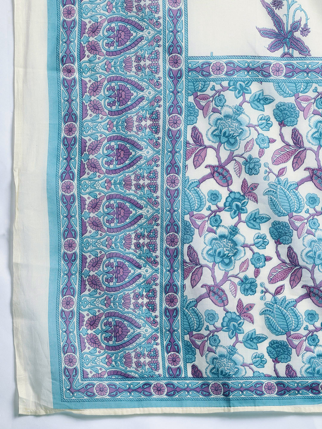 Floral Printed Regular Pure Cotton Kurta with Trousers & Dupatta
