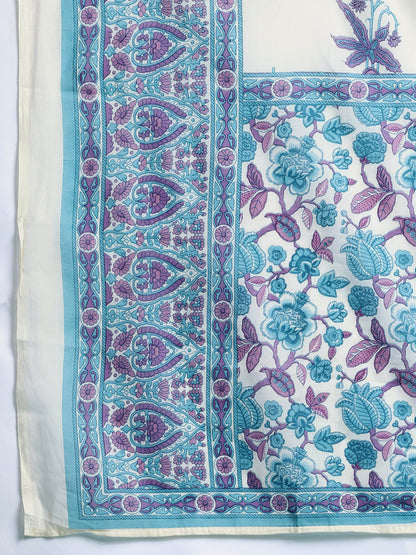 Floral Printed Regular Pure Cotton Kurta with Trousers & Dupatta
