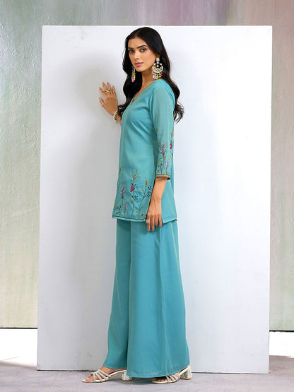 Dhiyona CH Embroidered Kurta with Plazzo