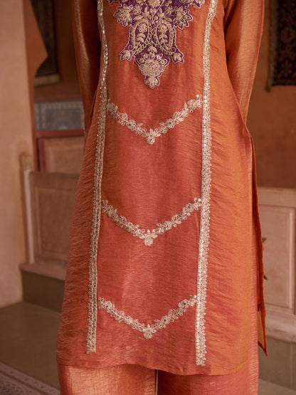 Gaurisha Rust full work premium suit set