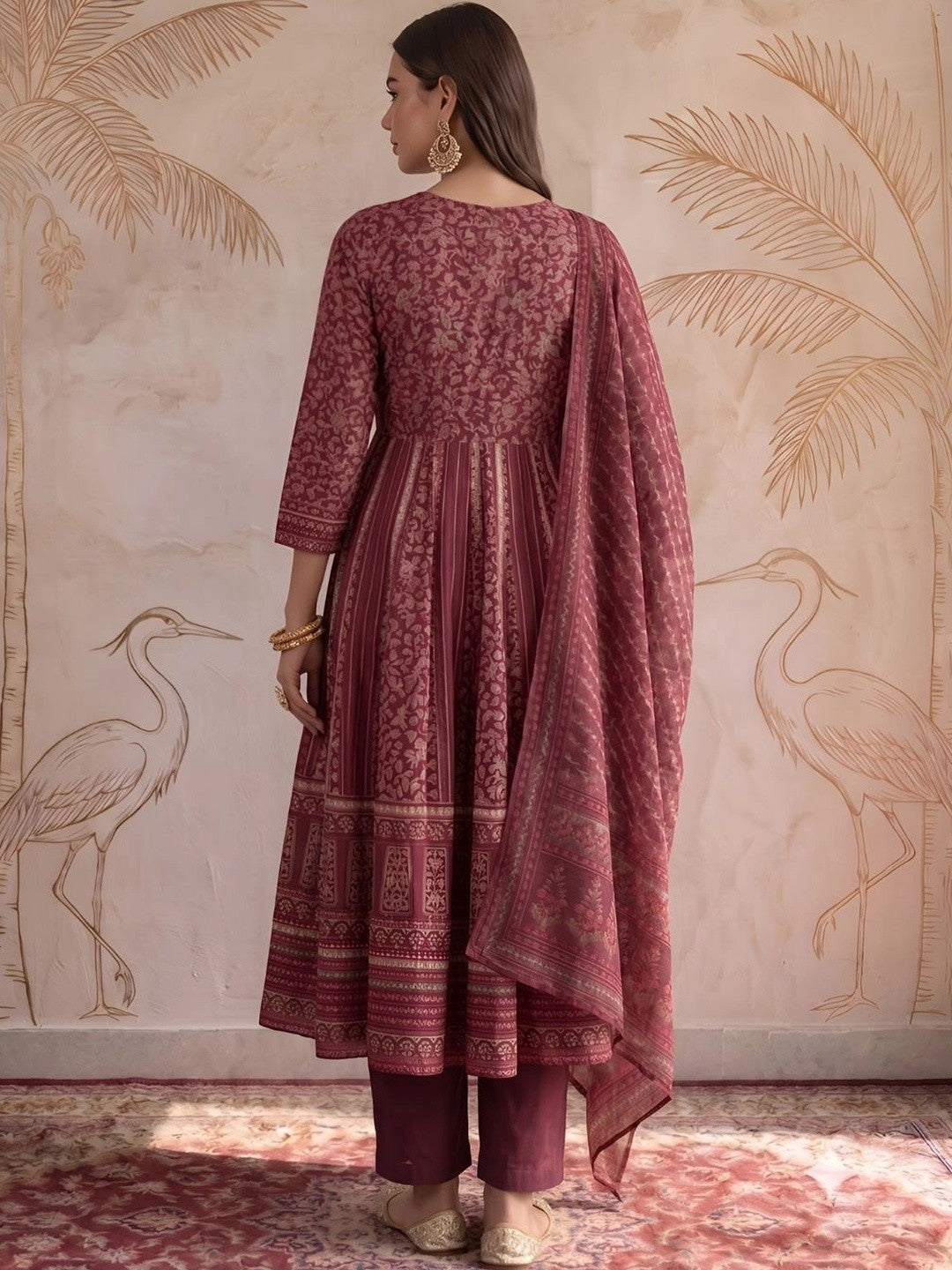 Women Ethnic Motifs Printed Regular Kurta with Trousers & With Dupatta