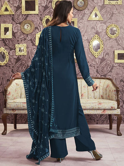 Dhiyona IN Ethnic Motifs Yoke Design Kurta Palazzo & Dupatta