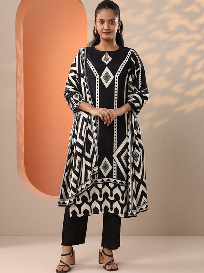 Women Printed Regular Kurta with Trousers & With Dupatta