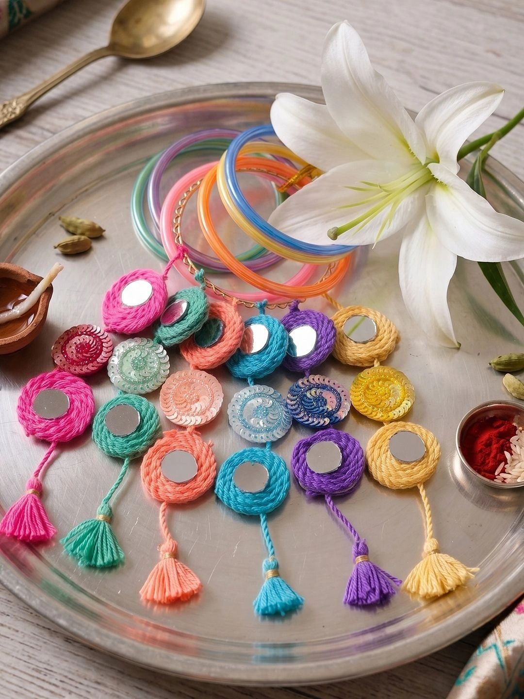 Dhiyona Set Of 2 Bangle Style Handcrafted Bhaiya Bhabhi Rakhi