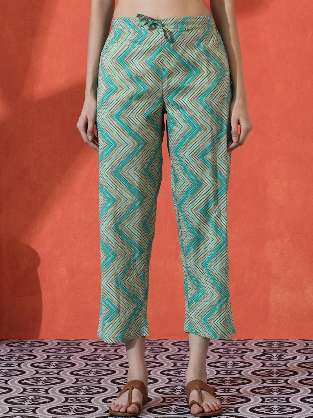 Floral Embroidered Pure Cotton Straight Kurta & Trousers With Dupatta