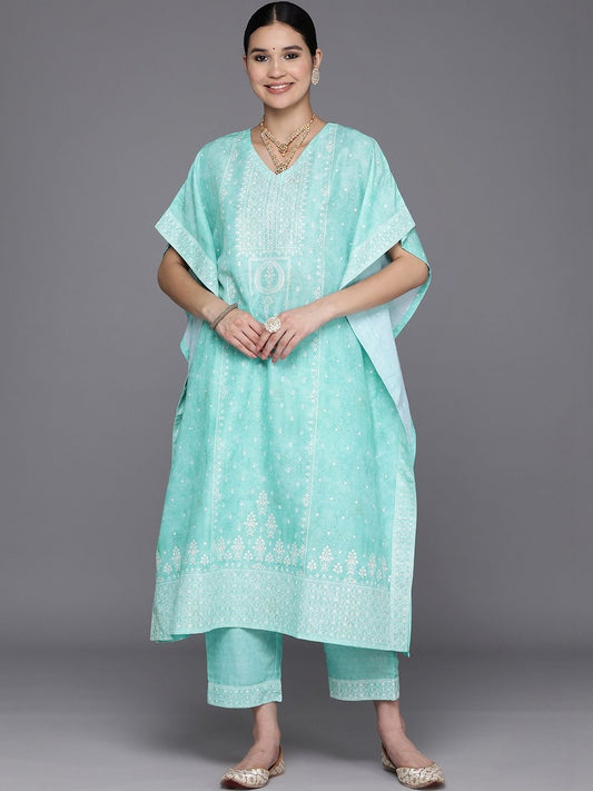 Women Ethnic Motifs Printed Regular Thread Work Kurta with Trousers