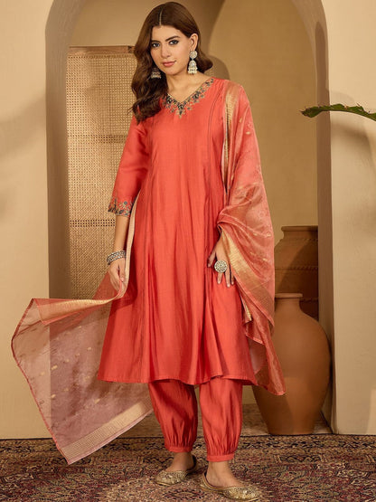 Embroidered Kurta With Patiala