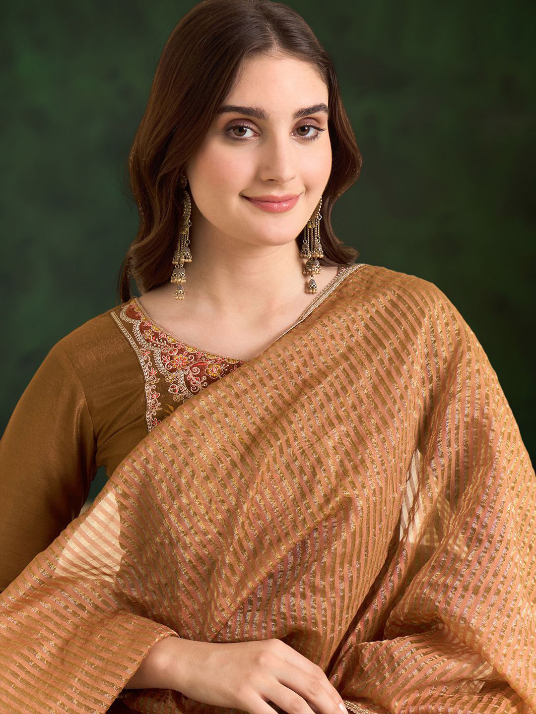 Embroidered Sequence Kurta & Trousers with Dupatta