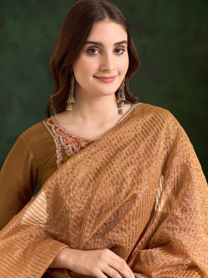 Embroidered Sequence Kurta & Trousers with Dupatta