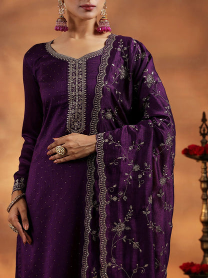 Dhiyona LL Women Floral Embroidered Regular Beads and Stones Kurta with Palazzos & With Dupatta
