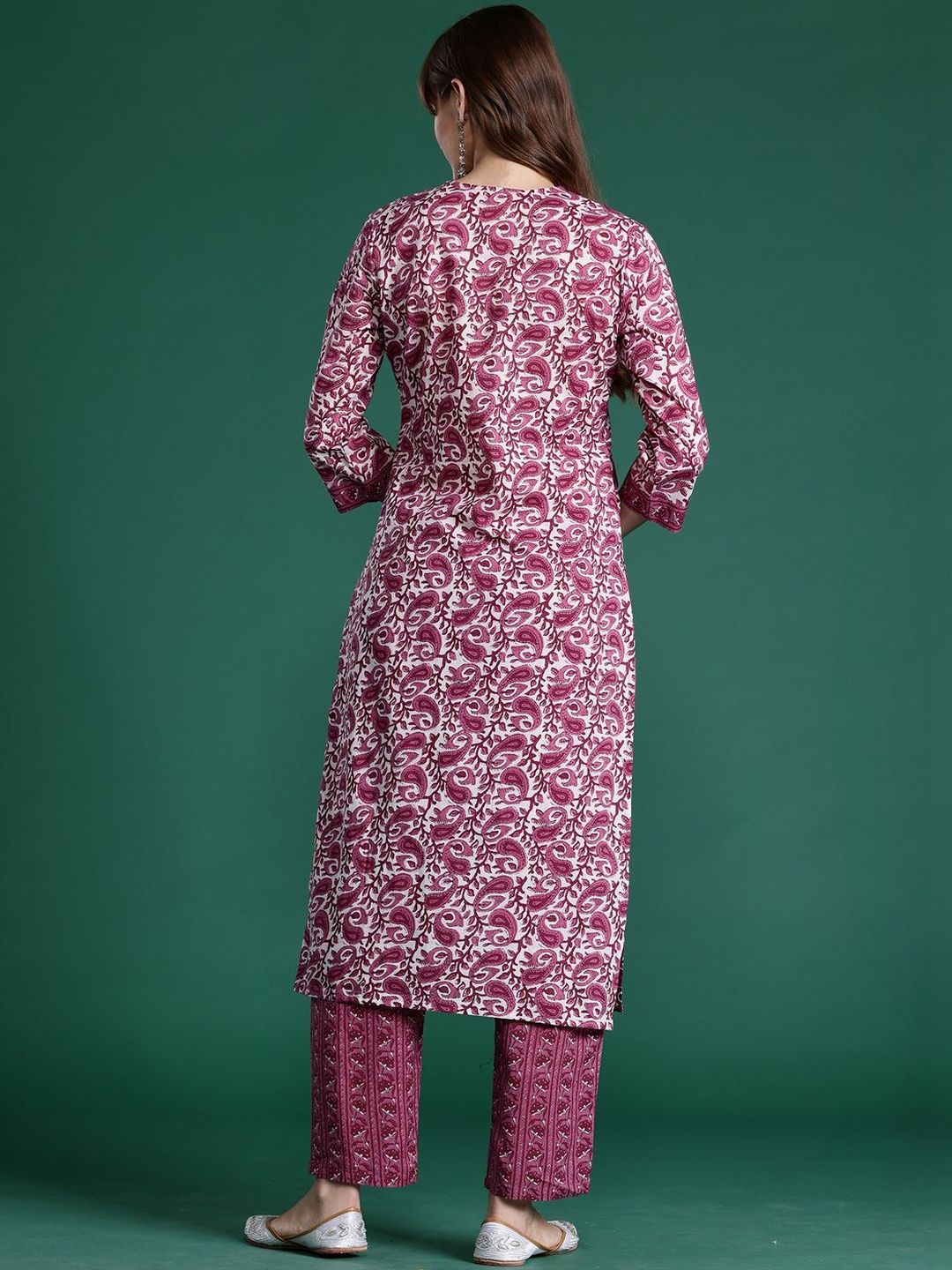 Women Paisley Printed Regular Pure Cotton Kurta with Trousers