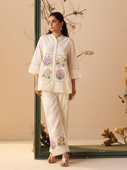 Tisca Harp embroidery Co-ord Set