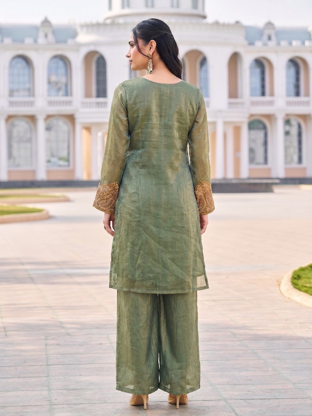 Mihika Olive Full Work Premium Suit set
