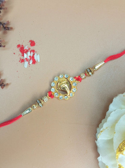 Dhiyona Thread Rakhi Greeting Card & Roli Chawal