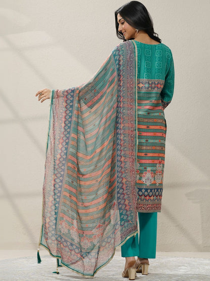 Women Ethnic Motifs Printed Regular Kurta with Trousers & With Dupatta