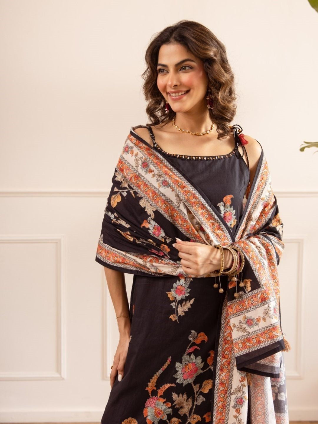 Karen obsidian cotton suit set