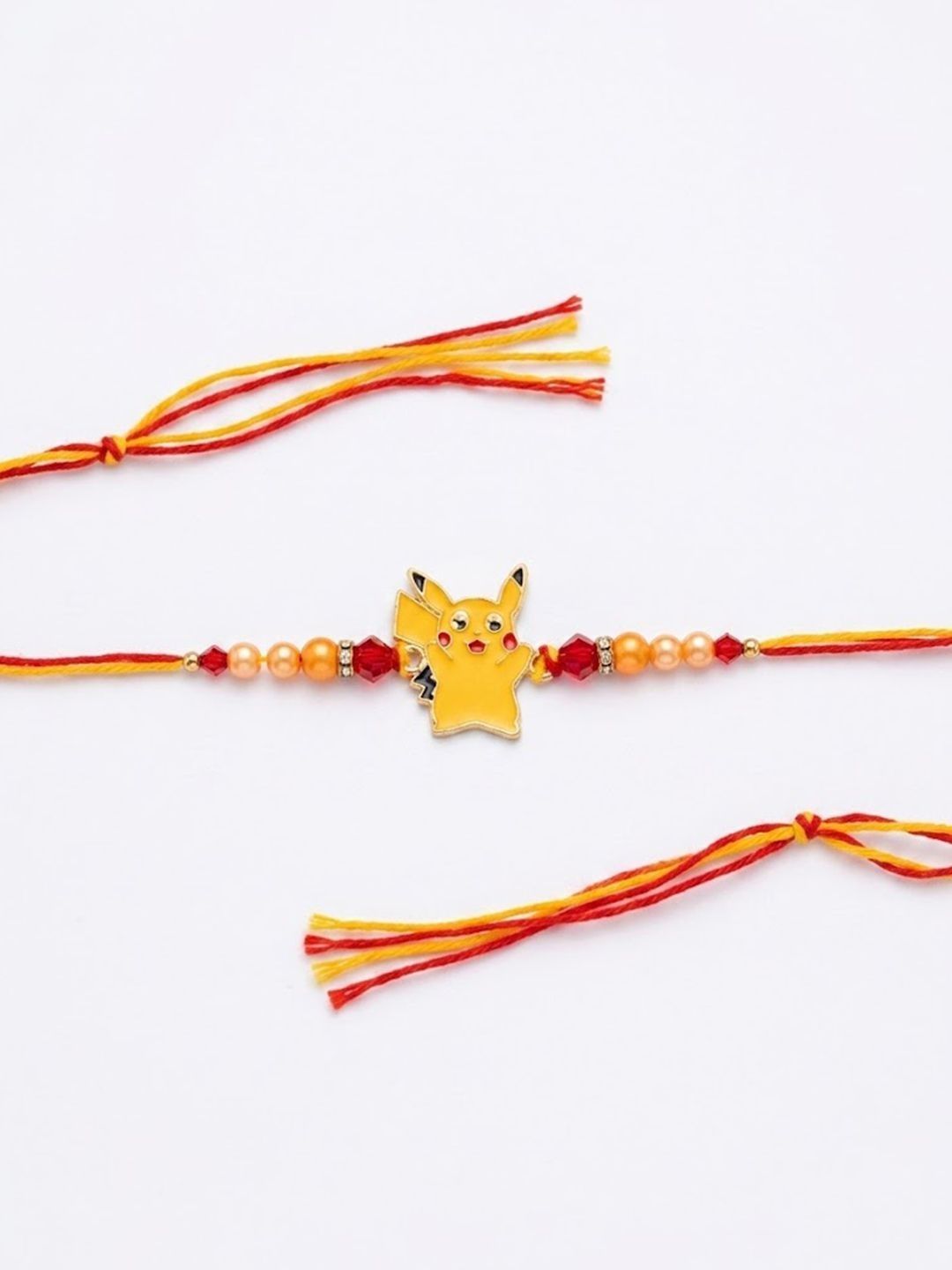 Dhiyona Kids Pikachu Pokemon Cartoon Yellow & Red Thread Rakhi