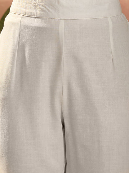 Embroidered V-Neck Kurta & Trousers Kurta Set