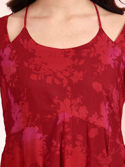 Women Floral Printed Empire Kurta with Trousers & With Dupatta