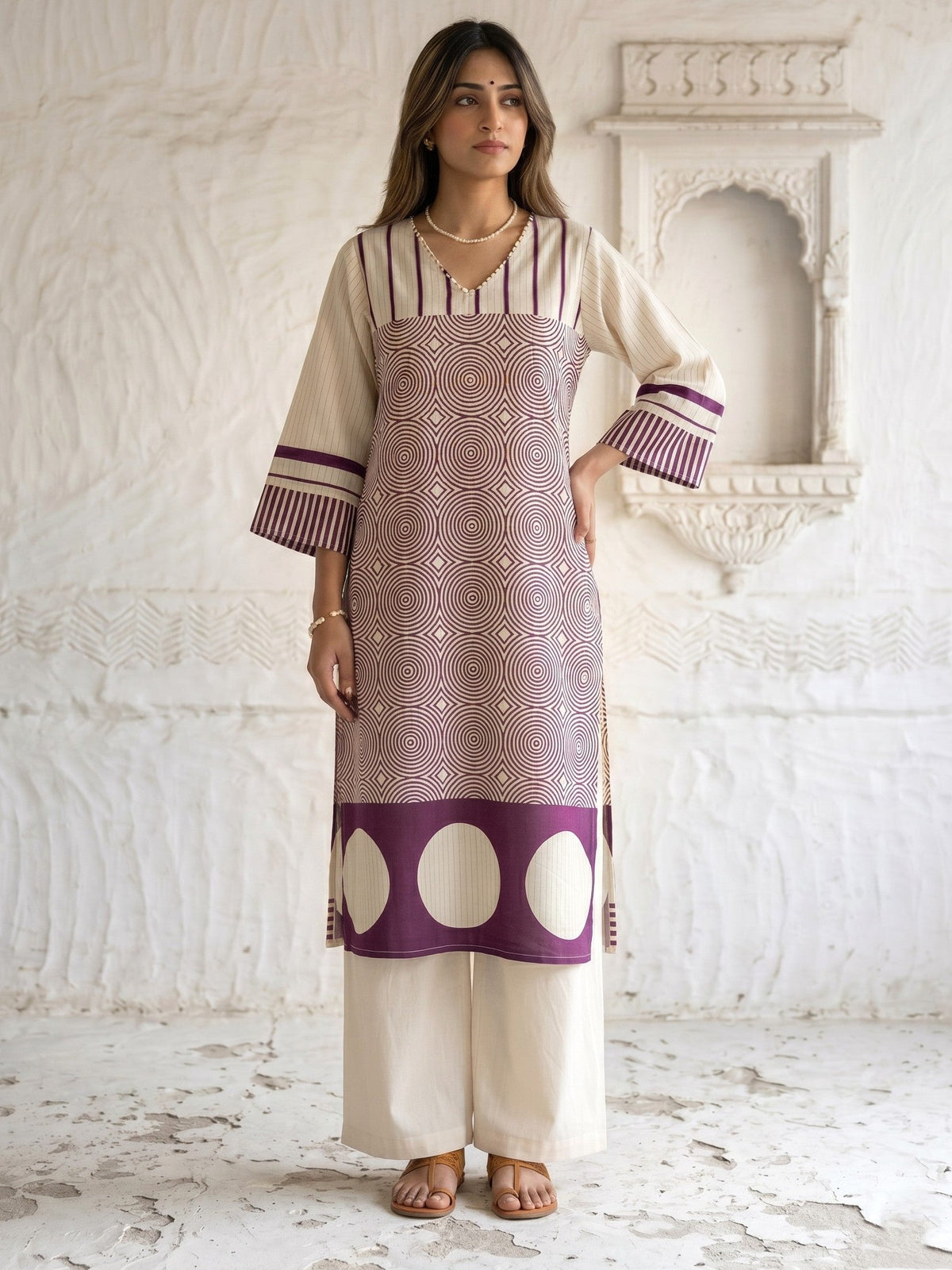 Swades thistle cotton kurta pant set