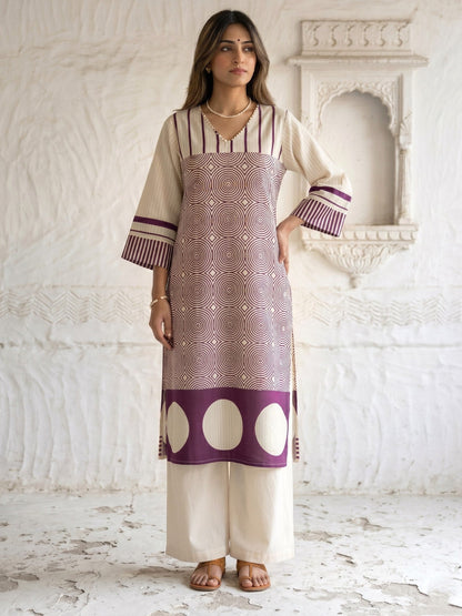 Swades thistle cotton kurta pant set