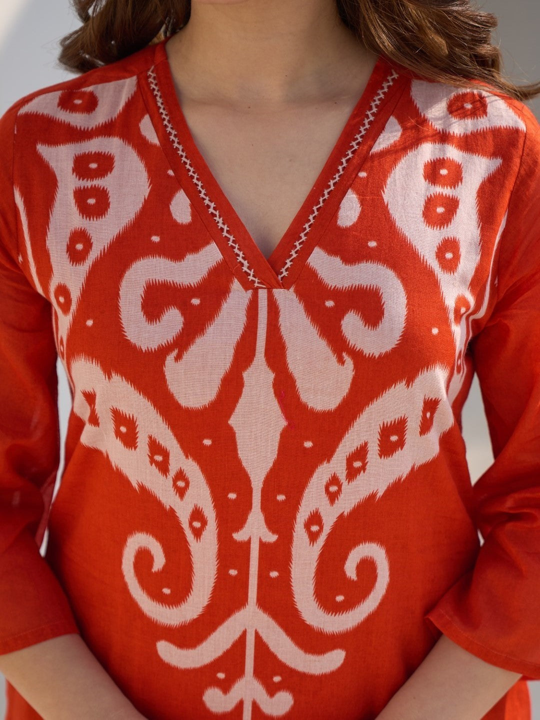 Tatva Apricot Cotton Kurta Pant set