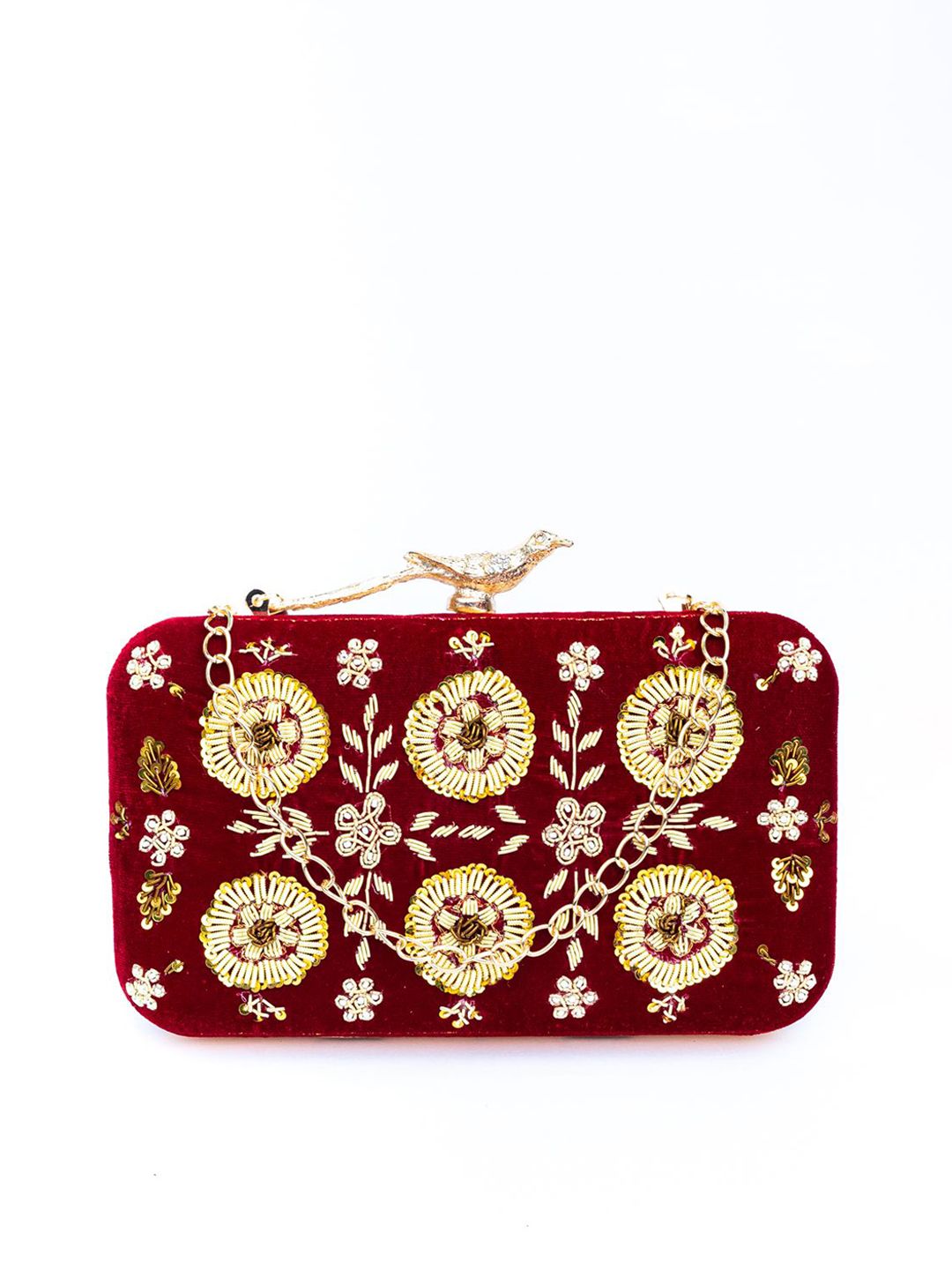 Dhiyona NR Floral Embroidered Box Clutch