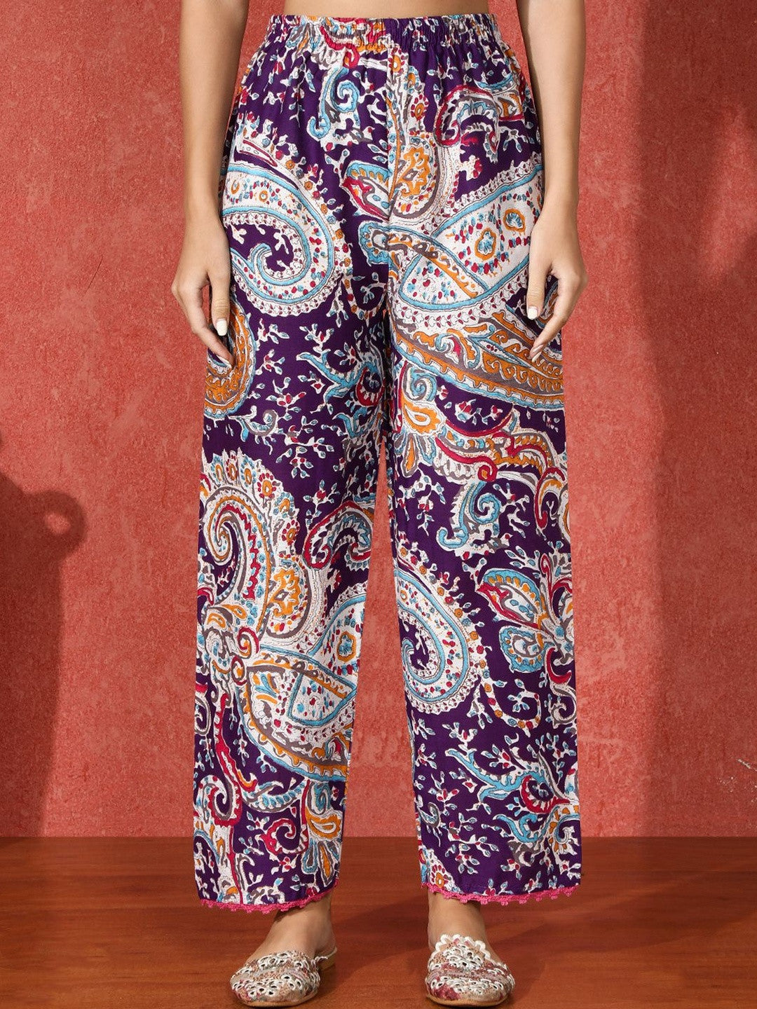 Printed Pure Cotton Round Neck Kurta & Trousers