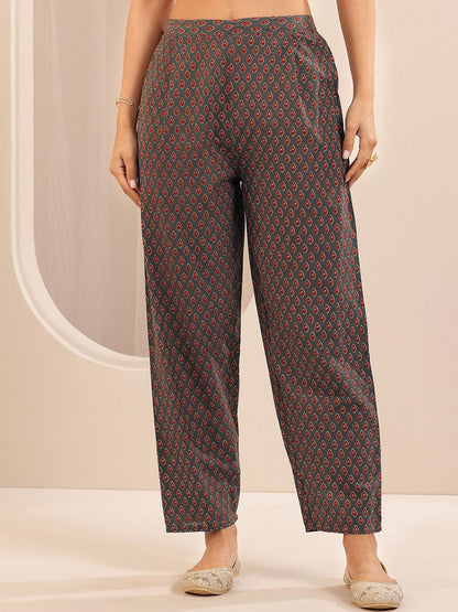 Women Ethnic Motifs Printed Regular Sequinned Kurta with Trousers & With Dupatta