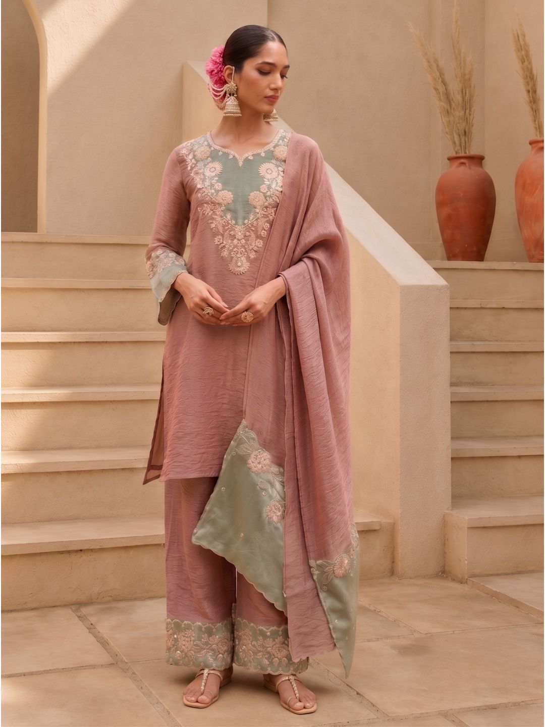 Gaurisha Tan Full Work Premium Suit set