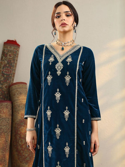 Dhiyona LL Women Ethnic Motifs Embroidered Kurta with Palazzo & Dupatta