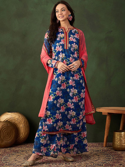 Dhiyona SN Printed Kurta, Palazzo With Dupatta