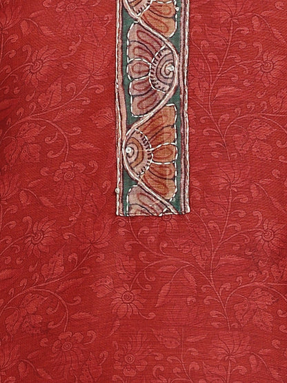 Women Ethnic Motifs Regular Chanderi Cotton Kurta with Trousers & With Dupatta