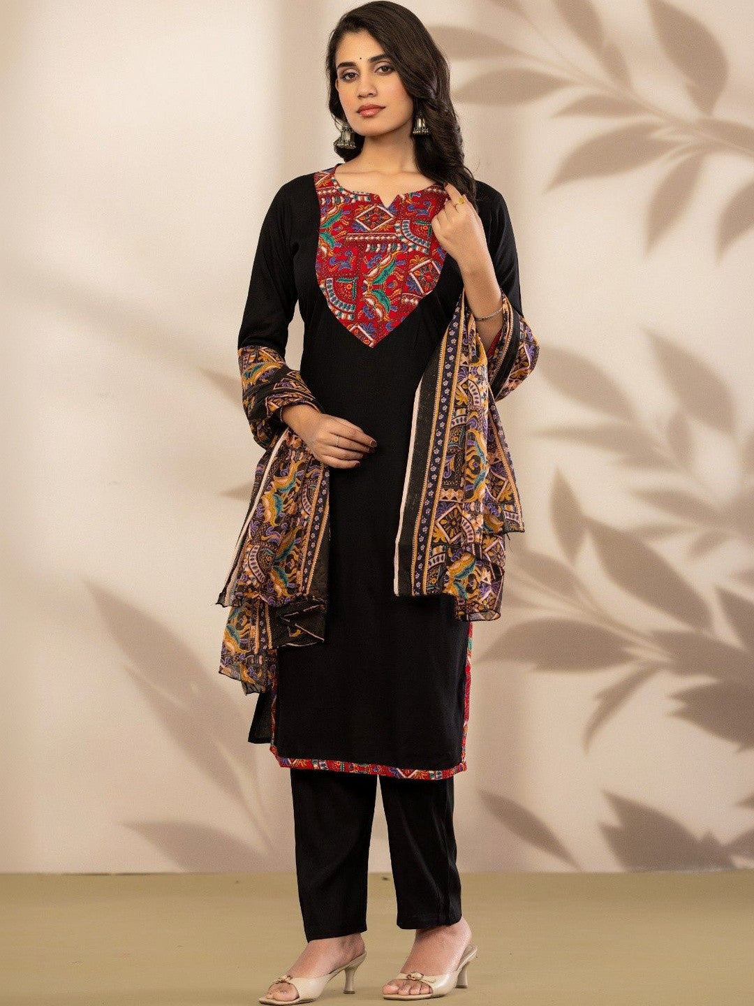 Women Ethnic Motifs Printed Regular Pure Cotton Kurta with Trousers & With Dupatta