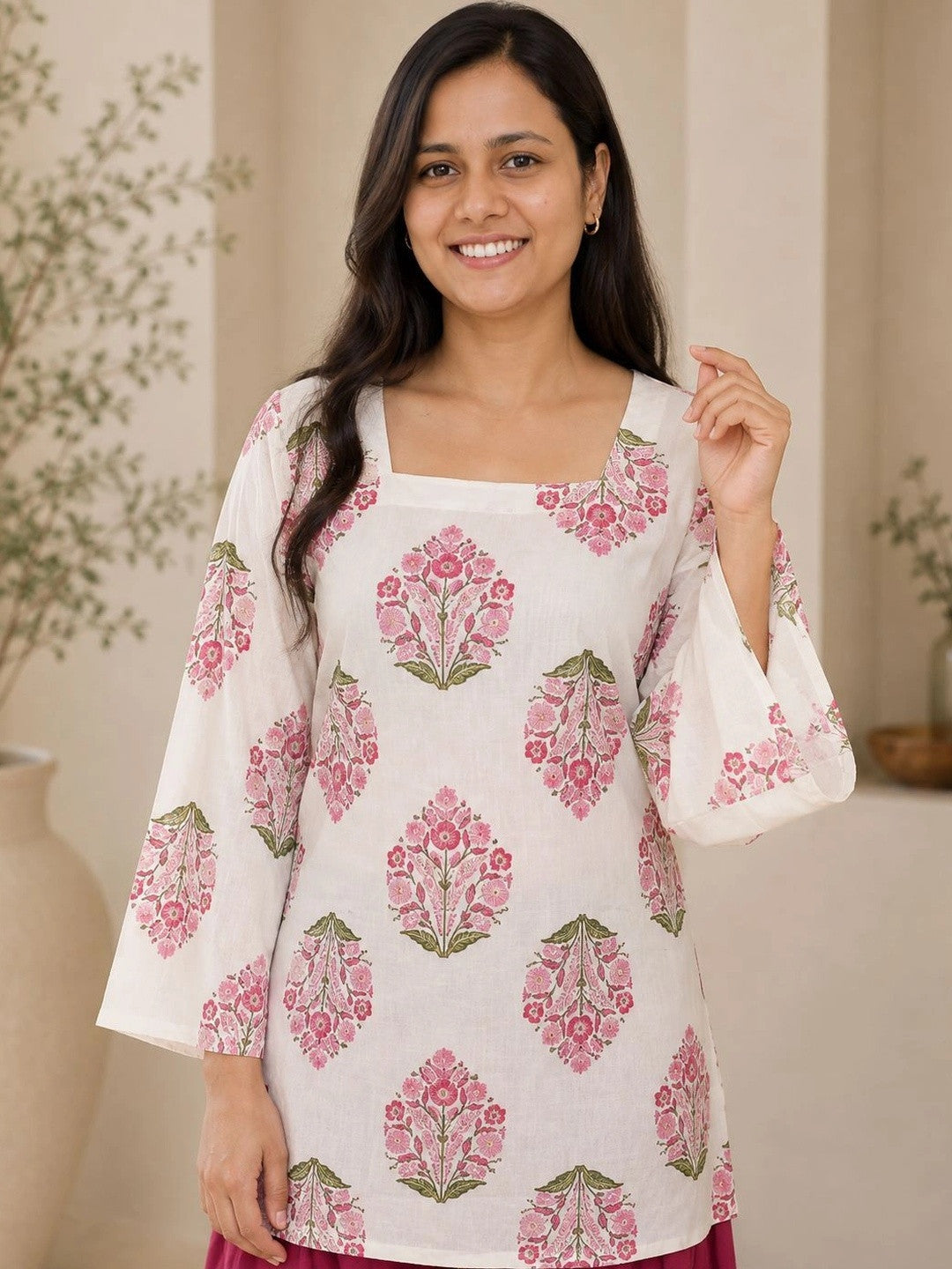 Women Floral Printed Regular Pure Cotton Kurta with Palazzos