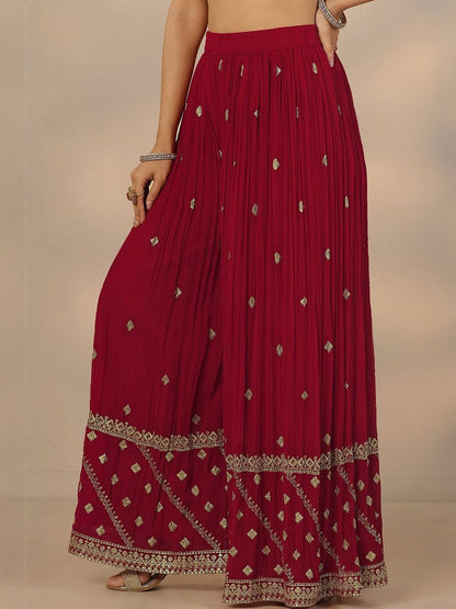 Dhiyona LL Women Ethnic Motifs Embroidered Regular Kurta with Sharara & With Dupatta