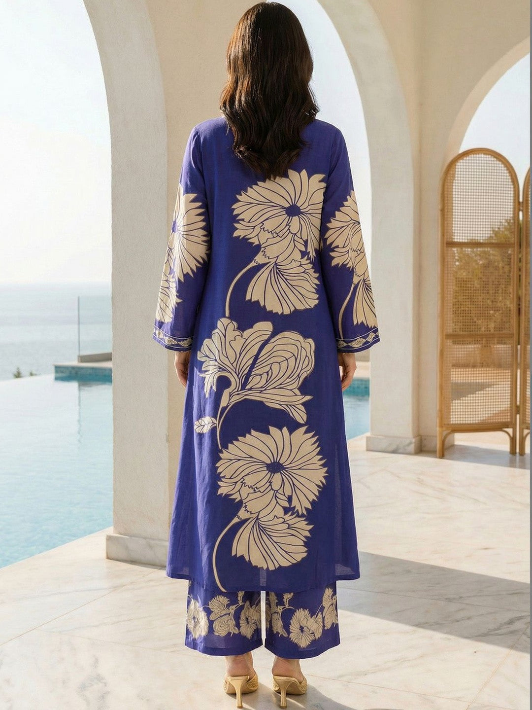 Women Floral Printed Regular Kurta with Palazzos