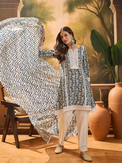 Printed Kurta Trouser With Dupatta