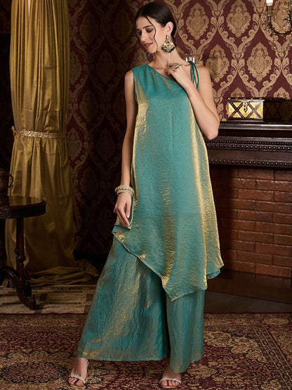 Dhiyona CH One Shoulder Kurta with Palazzos