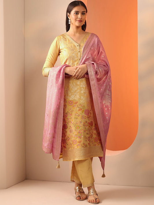 Women Regular Kurta with Trousers & With Dupatta