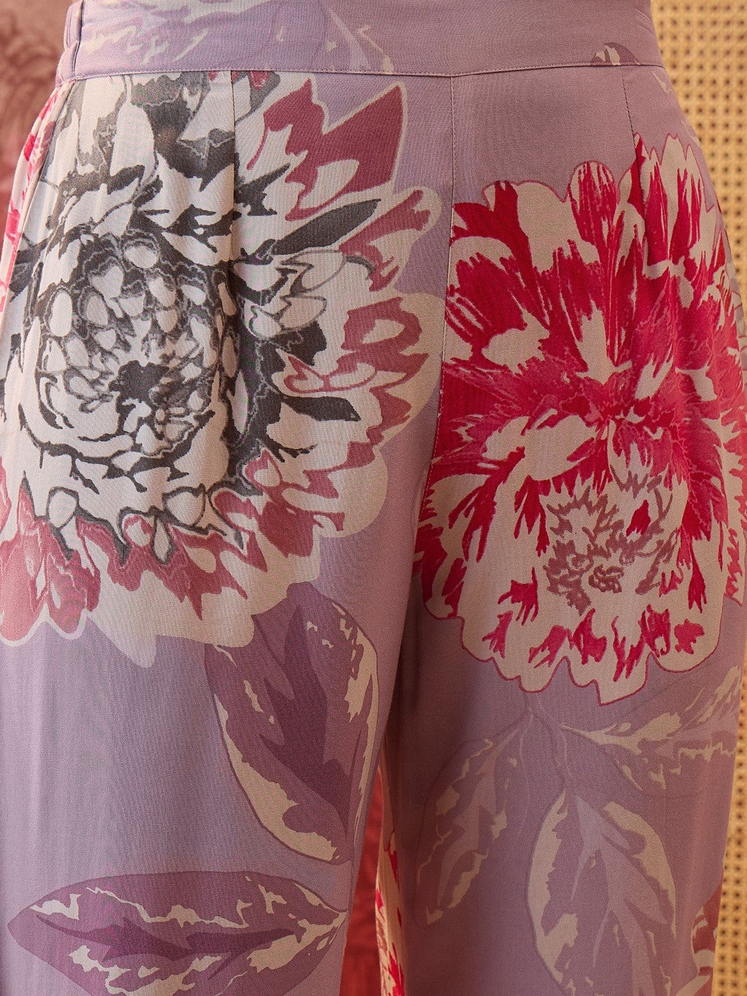 Printed Shirt Collar Kurta & Trousers
