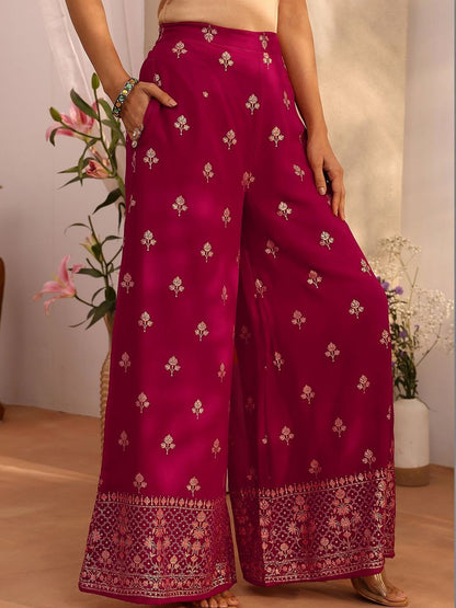 Dhiyona LL Women Ethnic Motifs Embroidered Regular Mirror Work Kurta with Palazzos & With Dupatta