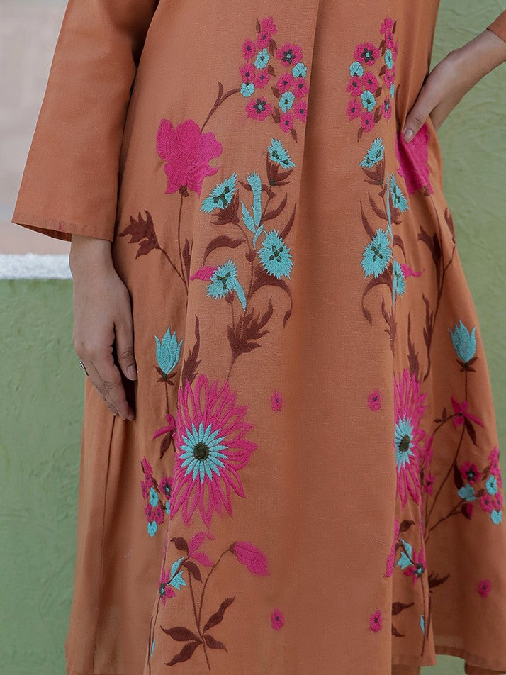 Viva toffee embroidery cotton co-ord set